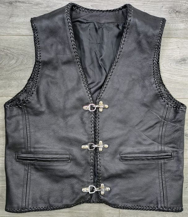 Vestă moto din piele naturală, * M