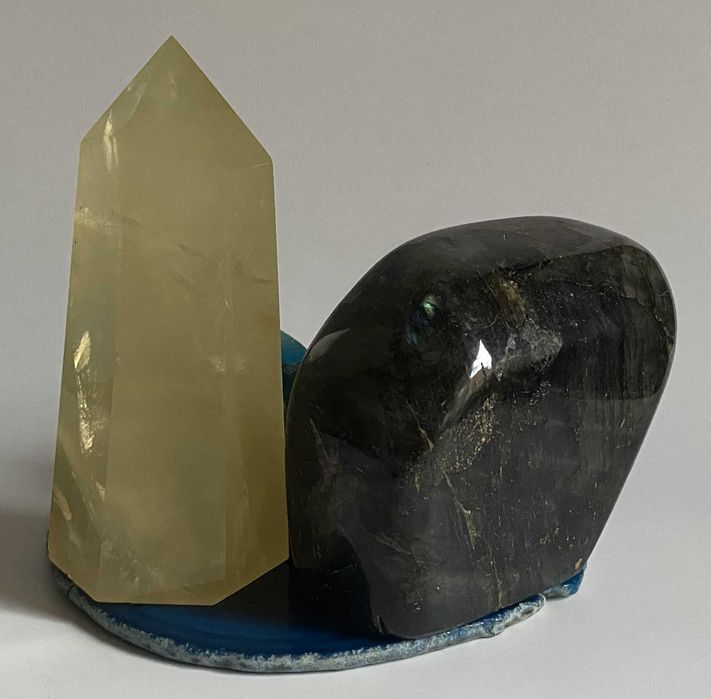 Decor Cristale - Labradorit&Citrin&Cuart Aura - Set Cristale