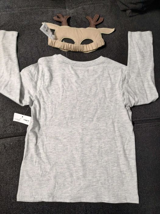 Нова детска коледна блуза с маска еленче 6г