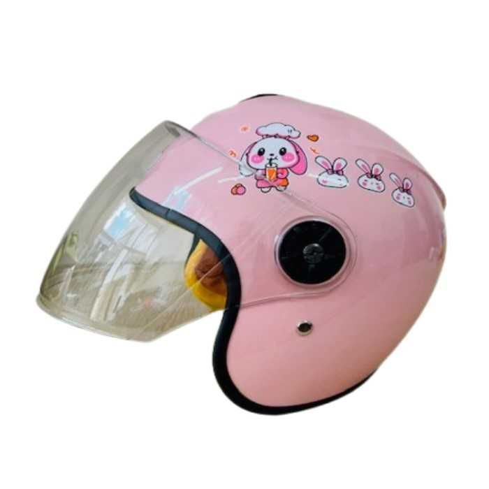 Детска мото каска, За скутер, АТВ и др, XS, Розова и сива