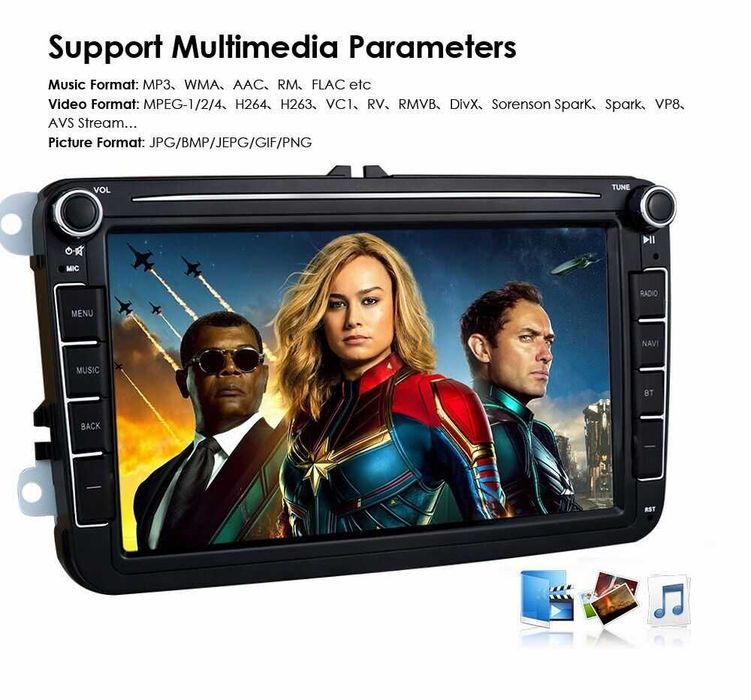 Navigatie 4G+64G,Carplay+Android Auto,VW Passat,Tiguan,Golf,Seat,Skoda