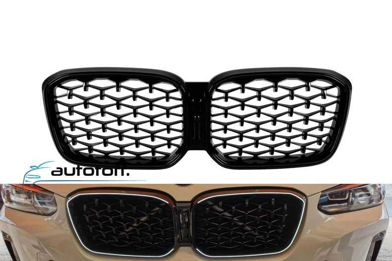 Grila compatibila cu BMW X3 G01 LCI X4 G02 LCI (22-24) Negru lucios cu LED