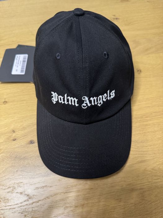 classic logo cap black white Palm Angels