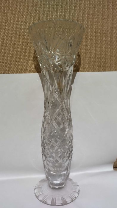 Vand vaza de cristal si fructiera Bohemia