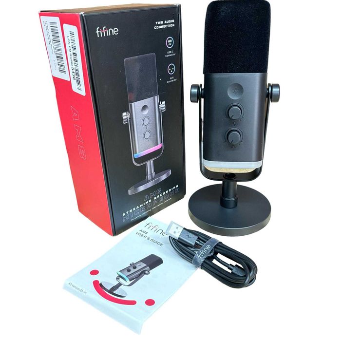 Продается комплект Fifine am8 + mixer sc3 + пантограф + XLR провод