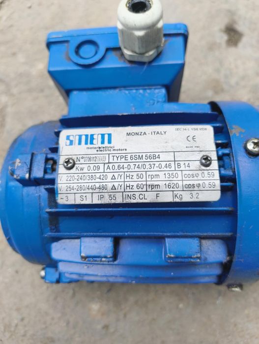 Vind motor electric   o,12 Kw ,0,09 Kw 230/380 v
