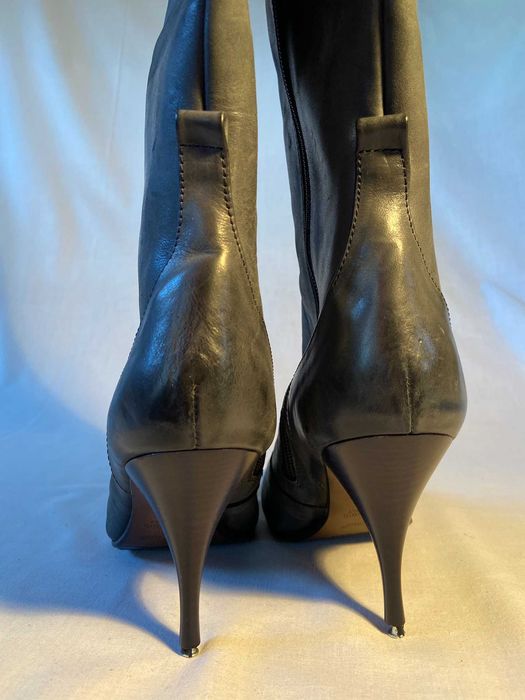 Ghete Fiorangelo din piele verde, toc cui, marimea 40, catarama dubla