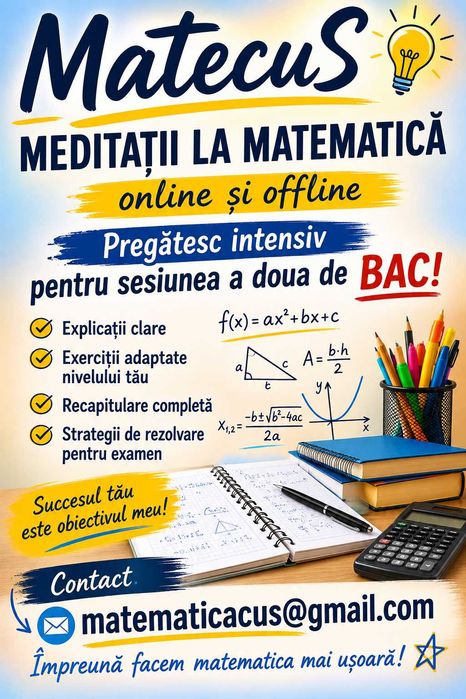 bacalaureat 2026 intensiv meditatii matematica online sau la domiciliu