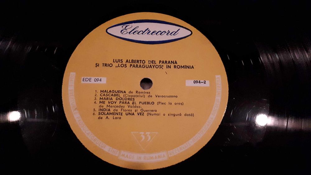 Disc vinil celebru: Luis Alberto Del Parana si  Trio "Los Paraguayos"