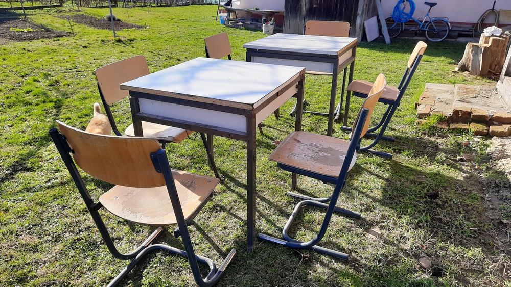 Mobilier gradina mese și scaune schelet metalic  rezistente