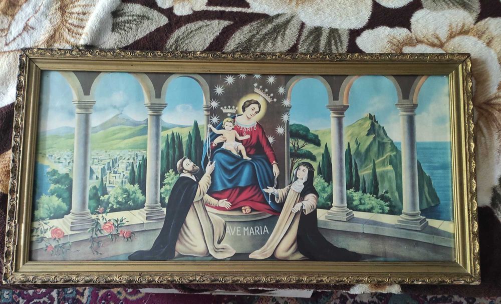 Tablou cu tema religioasa si lucrare gips