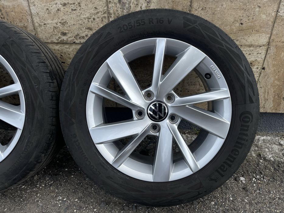 Set Roti Jante 16 Originale 5X112 VW Golf 8 7 6 5 Caddy Jetta Touran Passat Sharan Skoda Seat Anvelope vara 205 55 R16