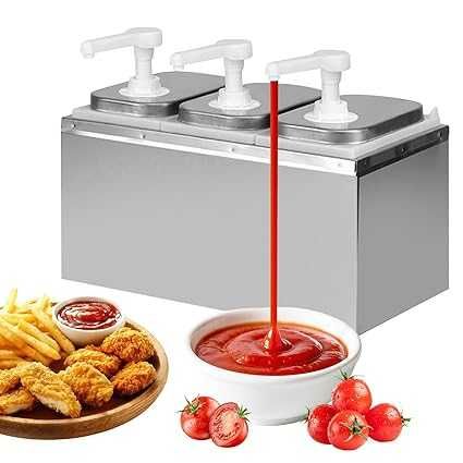 Dozator  sosuri  profesional ,INOX cu cu 3 pompe, 3 x 2 L