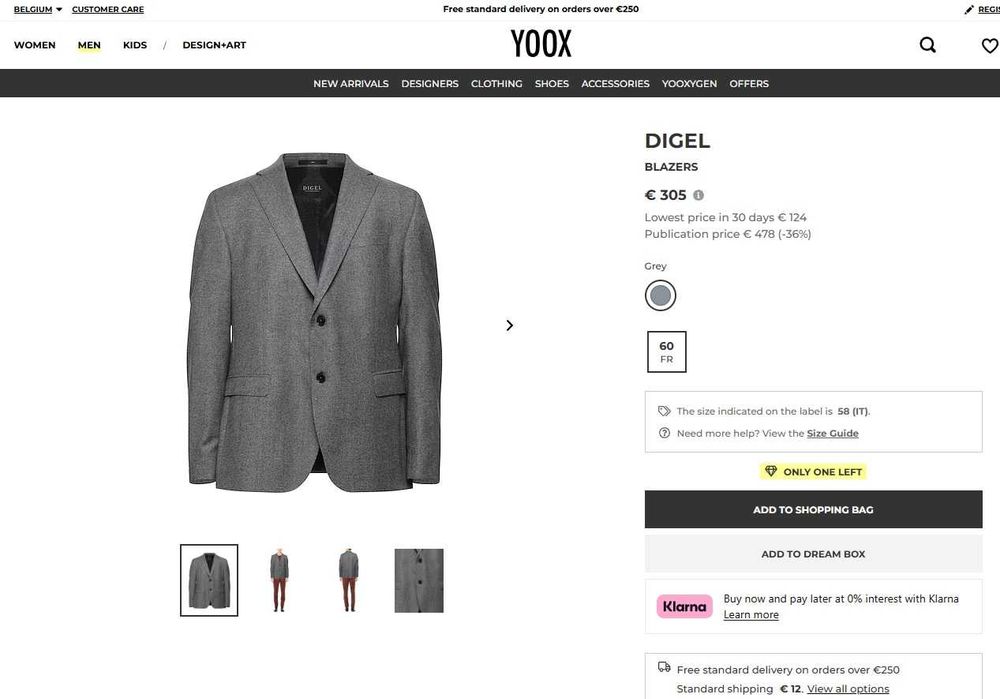 Sacou blazer casual 42 XL premium DIGEL lana moale de lux Marzotto gri