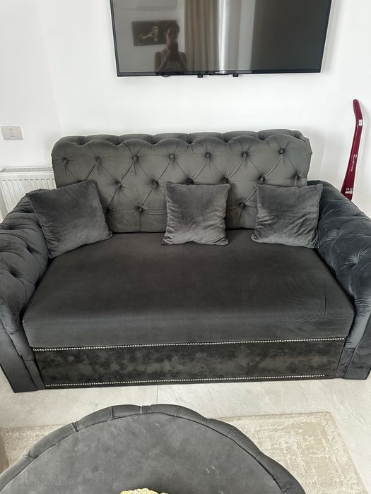 Canapea chesterfield fixa set cu masa