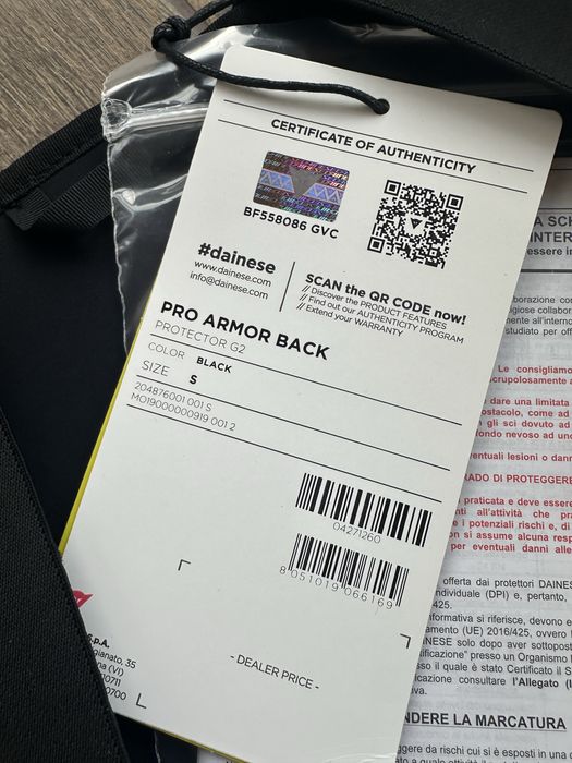 Гръбен протектор DAINESE Pro Armor Back G2 – Size S,M,L