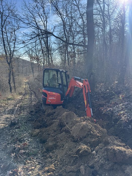 Изкопни услуги с мини багер, хоризонтални сондажи