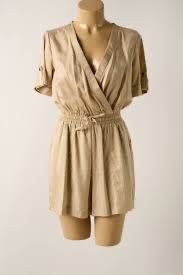 Gaudi дамски гащеризон в бежов нюанс от памук с лек и удобен силует