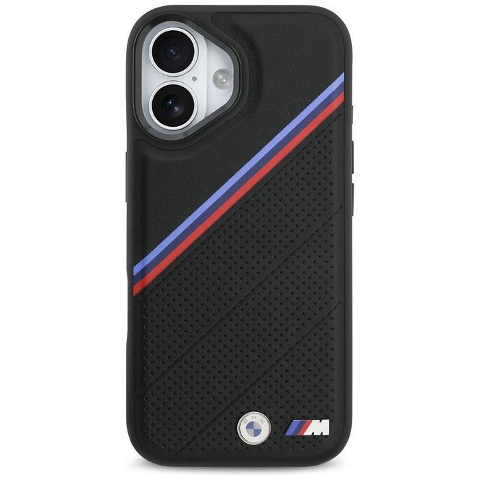 Bmw m tricolor metal logo magsafe case for iphone 17 black