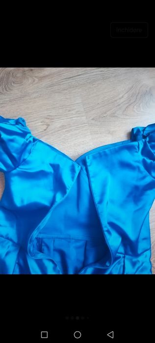 Rochie lunga tafta albastra