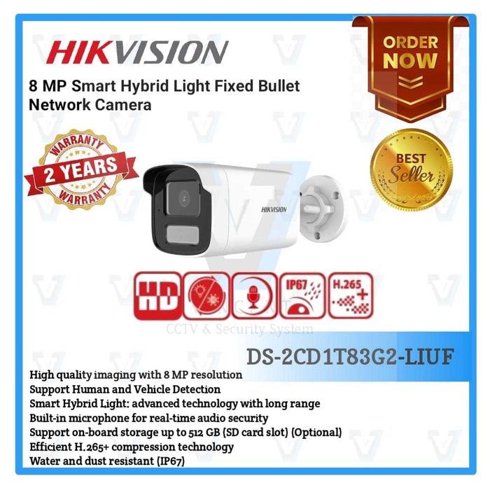 Camera Hikvision 8MP POE Smart Hybrid DS-2CD1T83G2-LIUF noua garantie