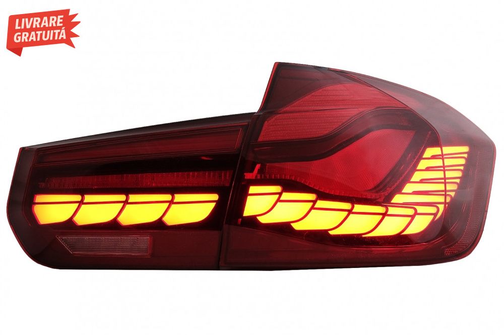 Stopuri OLED BMW Seria 3 F30 (2011-2019) F35 F80 Rosu Clar M4 Design c