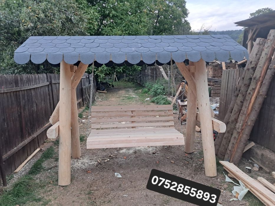 Lucram la comanda leagăne rustice de gradina din lemn masiv