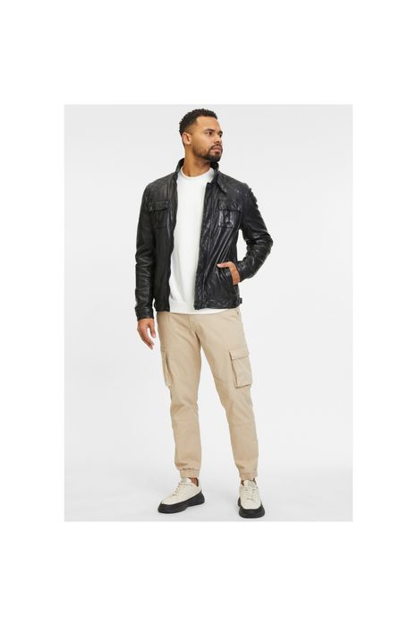 Geaca de Piele Barbati Gipsy Neagra GMNevado