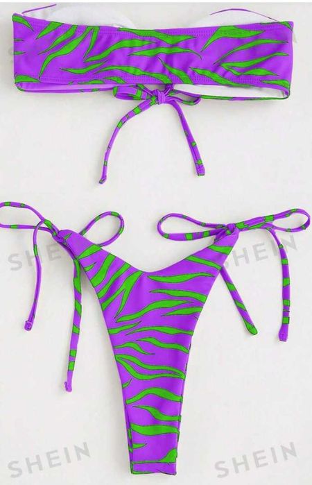 Нов! Бански лилаво и зелено