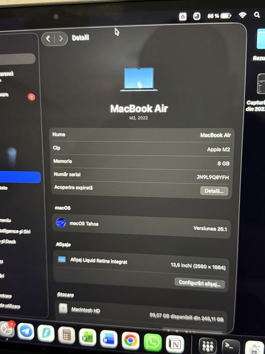 Macbook Air M2 Midnight 13,6” 256 GB