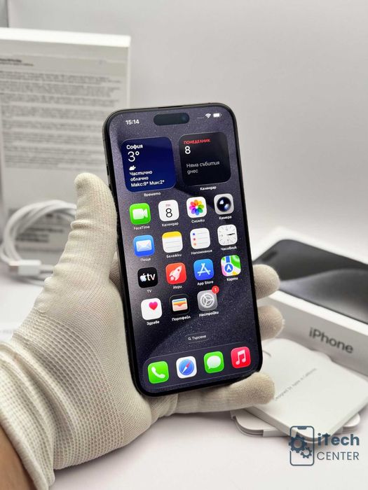 iPhone 15 Pro MAX, Black, 100% батерия, КАТО НОВ, 1г. ГАРАНЦИЯ!