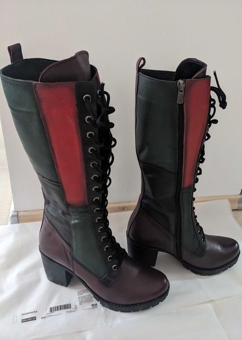 Cizme inalte, piele naturala, marimea 39 (potrivit 38.5), noi