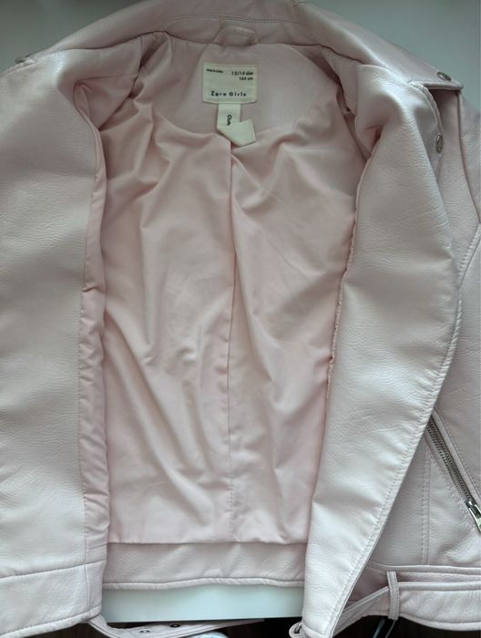 Светло розово кожено яке