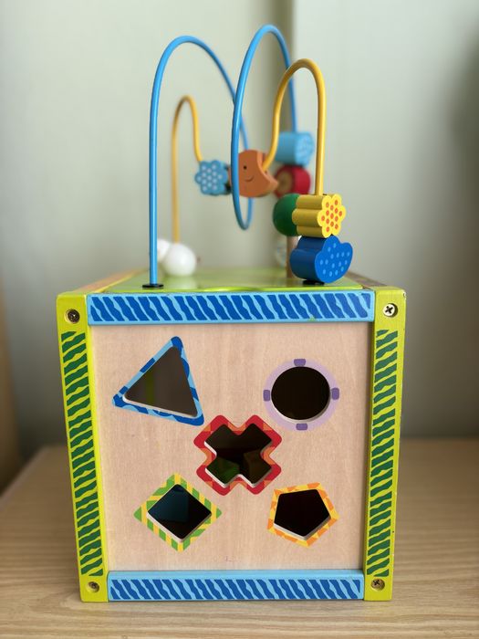 Дървен куб Eichhorn - Игрален център, с активности, образователна игра