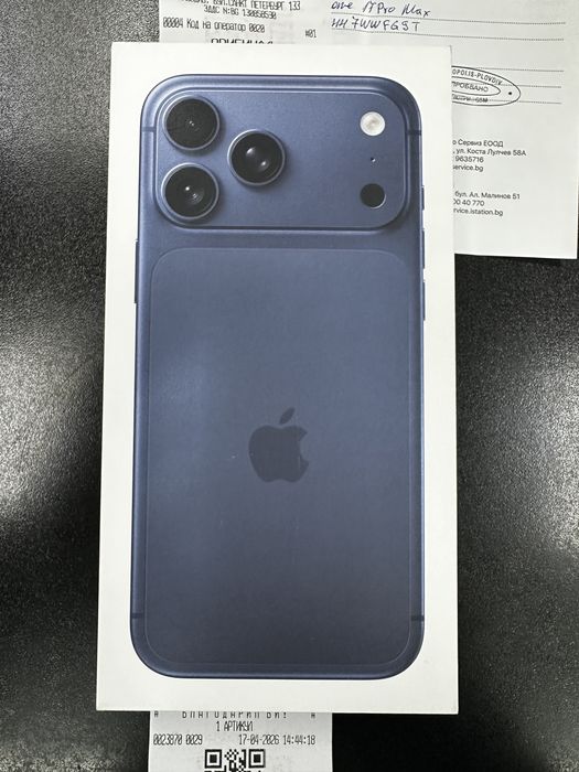 512GB 17 PRO MAX iPhone 24м. гаранция нов запечатан