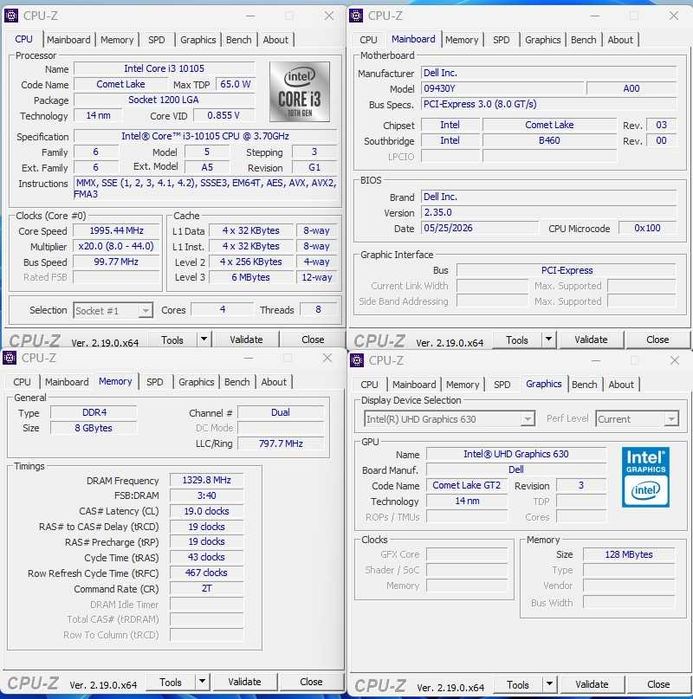 Desktop PC Dell OptiPlex 3080 SFF i3-10105 ( generația 10 cu 4 cores, 8 threads), 8Gb DDR4, SSD NVME SK Hynix 256Gb, Win 11 Pro,