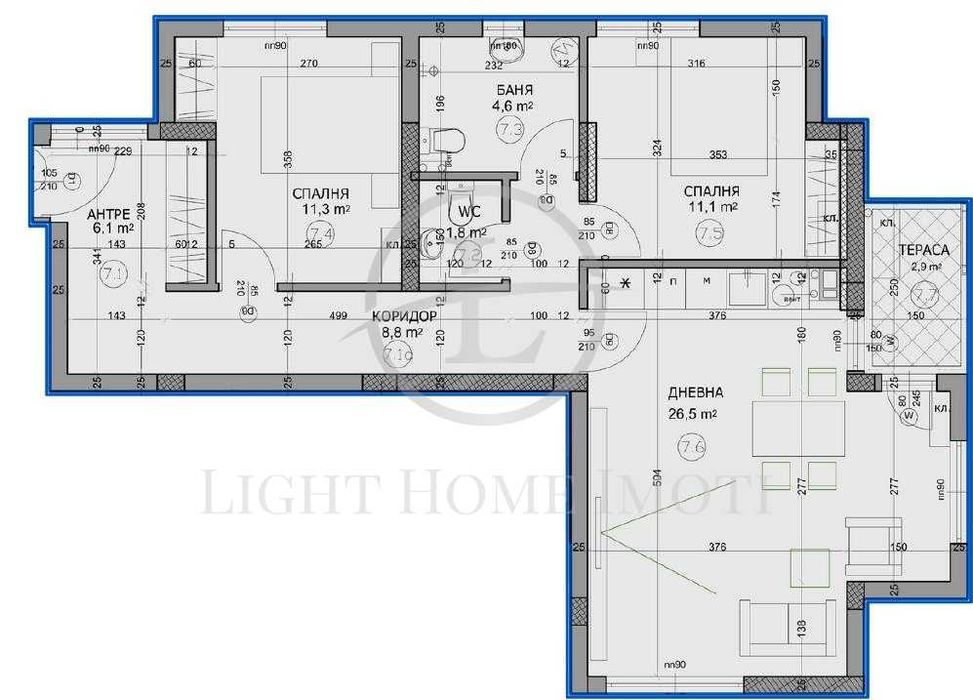 Продава се Тристаен апартамент в Пловдив, Христо Смирненски - 113 кв.м за 1798 €/кв.м - Снимка #2