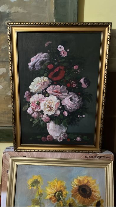 Tablouri pictate manual acrilice pe suport lemnos