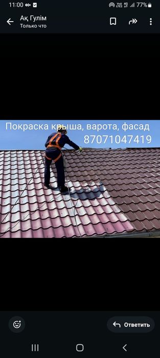 Покраска крыши ворота заборы