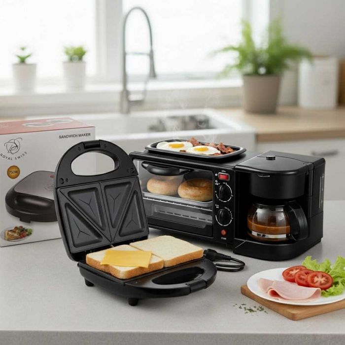 Печка, тостер и кафемашина – 3в1 + ПОДАРЪК Уред за сандвичи
