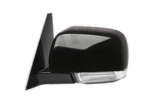Oglinda exterioara Mitsubishi Pajero (V80/V90), 09.2006-, stanga/dreapta, culoare sticla crom, convexa, cu carcasa neagra, cu incalzire, ajustare electrica, pliabila, cu lampa perimetru