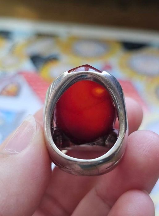 Масивен сребърен пръстен с Карнеол