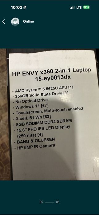 Hp envy x360 laptop