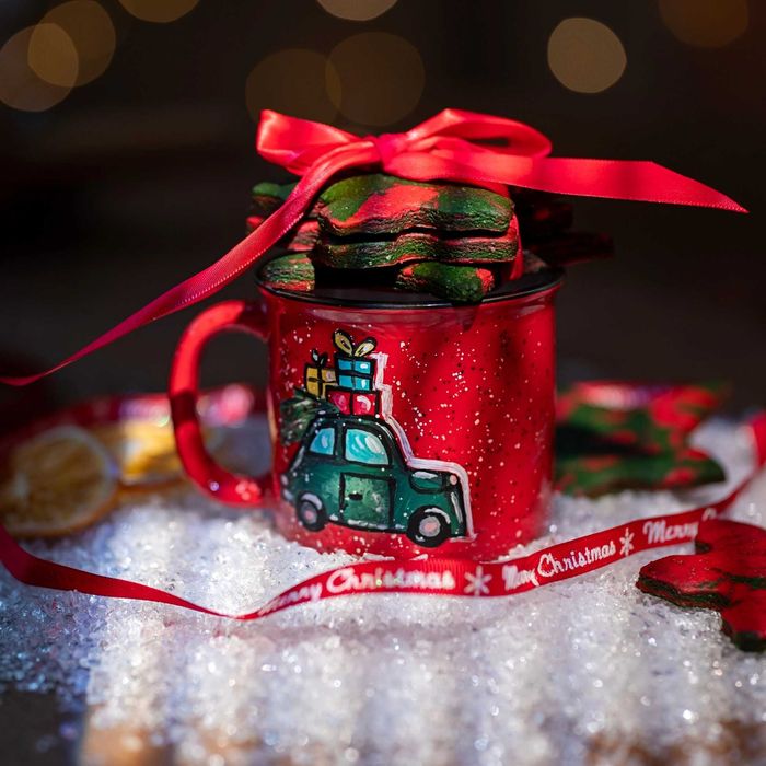 Ръчно рисувани коледни чаши