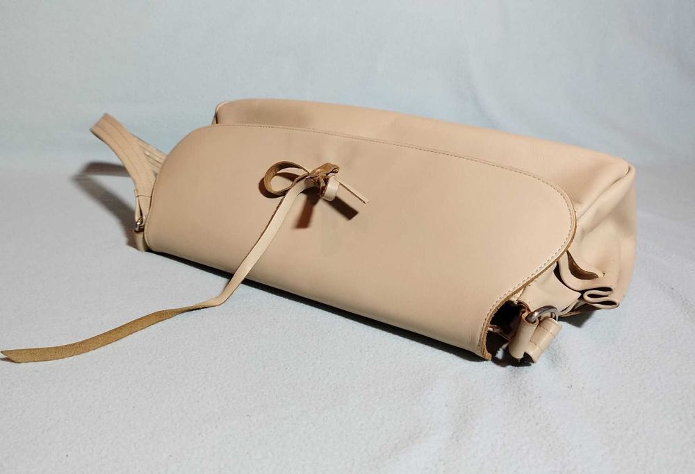 Geanta piele naturala nude