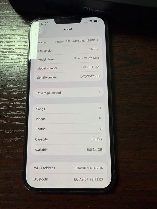 Iphone 13 Pro Max 128GB Sierra Blue, 87% батерия !!ПЕРФЕКТЕН!!