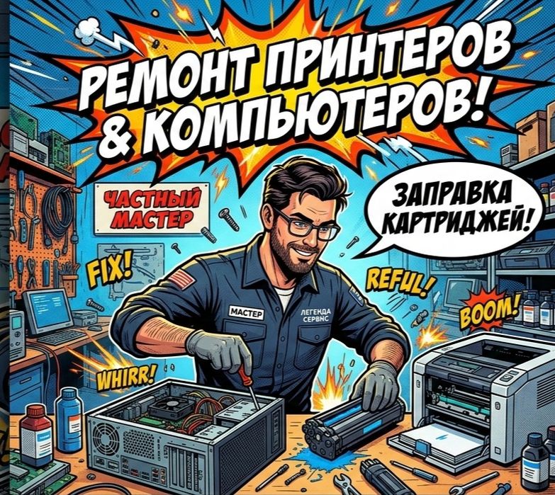 Ремонт принтеров  EPSON.CANON. Заправка картриджей от 40 000,ремонт пк