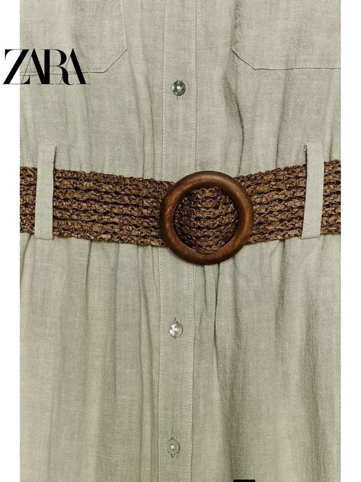 ZARA нова миди рокля-риза р-р Л