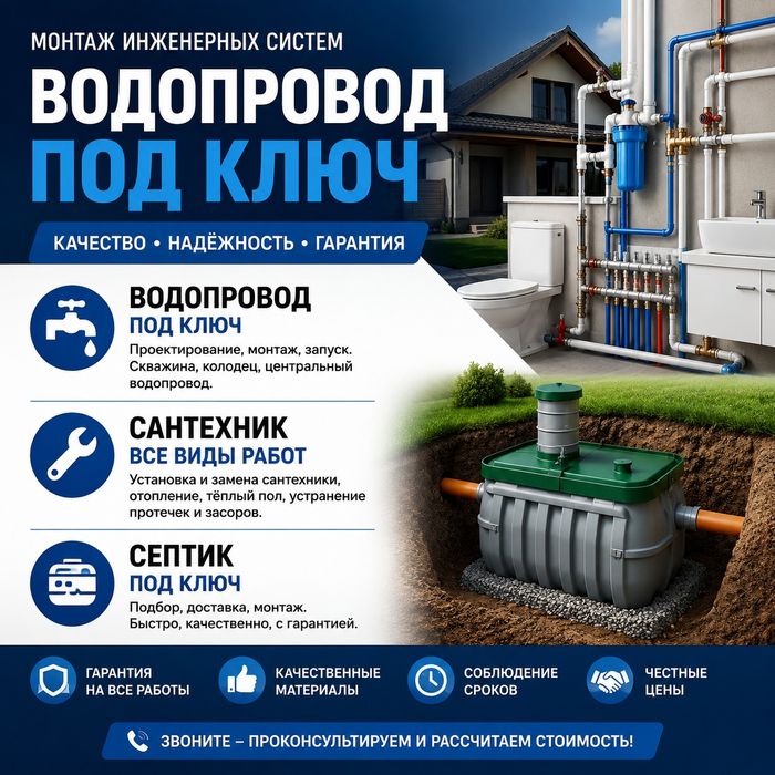 Водопровод под ключ