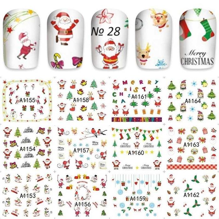 Комплект коледни водни стикери № 28